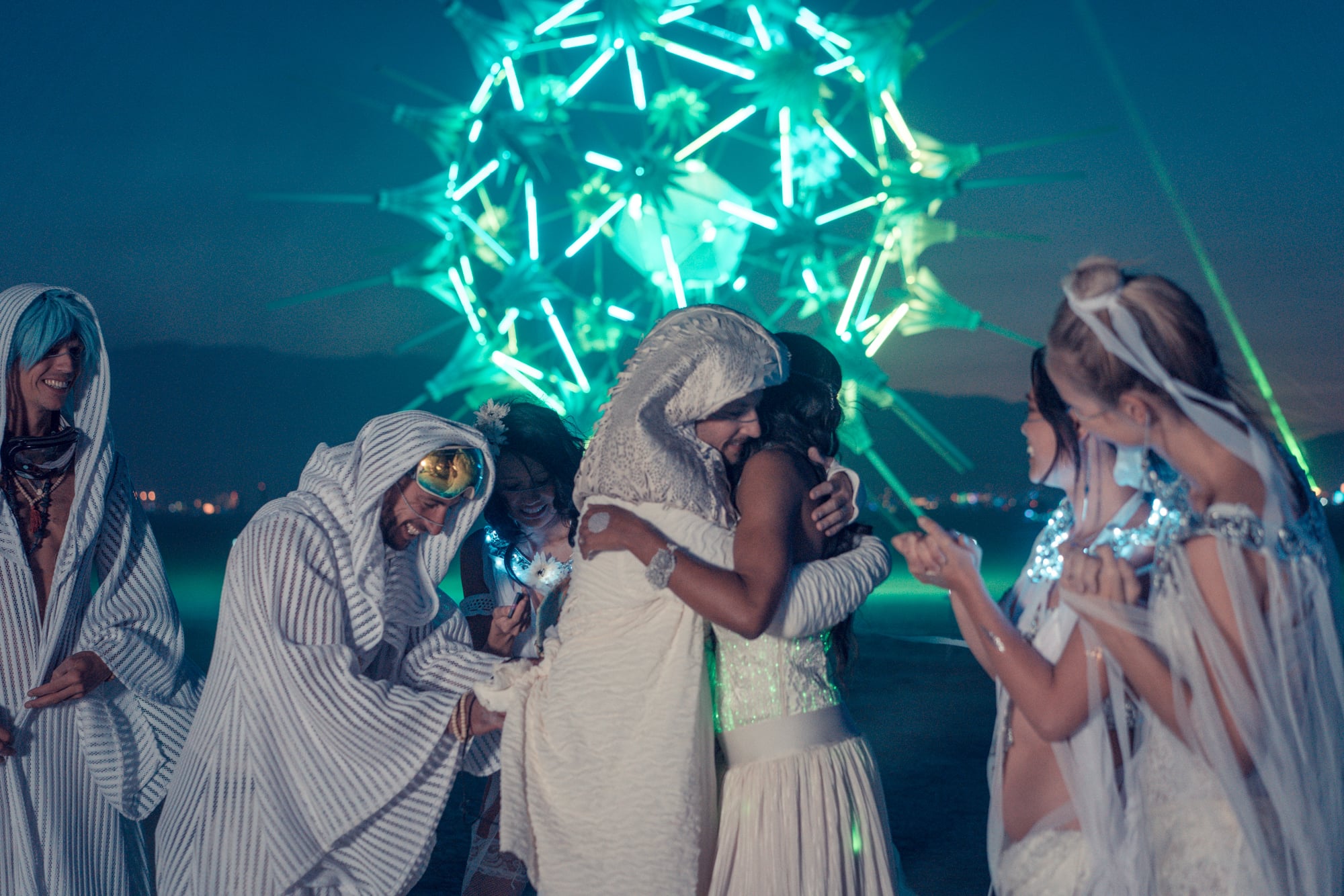 Wedding ceremony with RadiaLumia and FoldHaus art installation